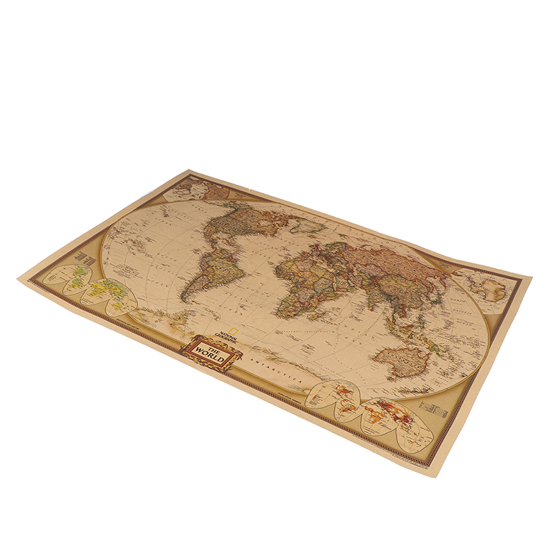 tantuoye MWJ World Map Vintage Matte Paper Kraft Antique Poster Wall ...