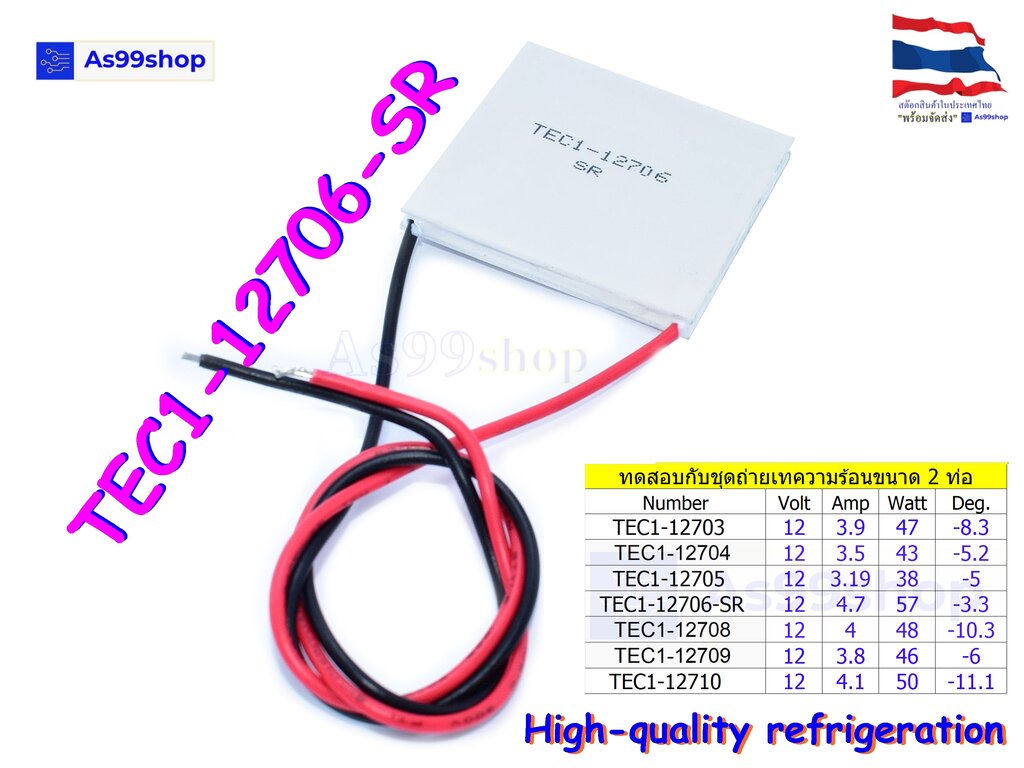 TEC1-12706-SR High-quality refrigeration (แผ่นร้อน-เย็น) แผ่นเพลเทียร์