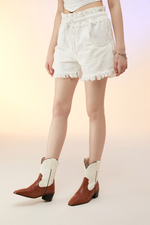 Cider Elasticated Tassels Drawstring Denim Shorts Cider ThaiPick