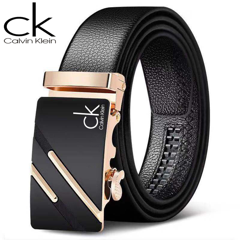 Calvin Klein Belt-Leather CK เข็มขัดหนังแท้ ชุดgiftsetพร้อมกล่อง+ถูงหิ้ว