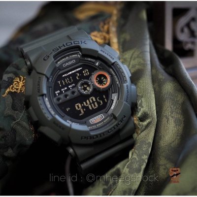 นาฬิกา Casio G-Shock รุ่น GD-100MS-3 เขียว ทหาร ของแท้ ประกันศูนย์CMG 1ปี นาฬิกา Casio G-Shock รุ่น GD-100MS-3 เขียว ทหาร ของแท้ ประกันศูนย์CMG 1ปี