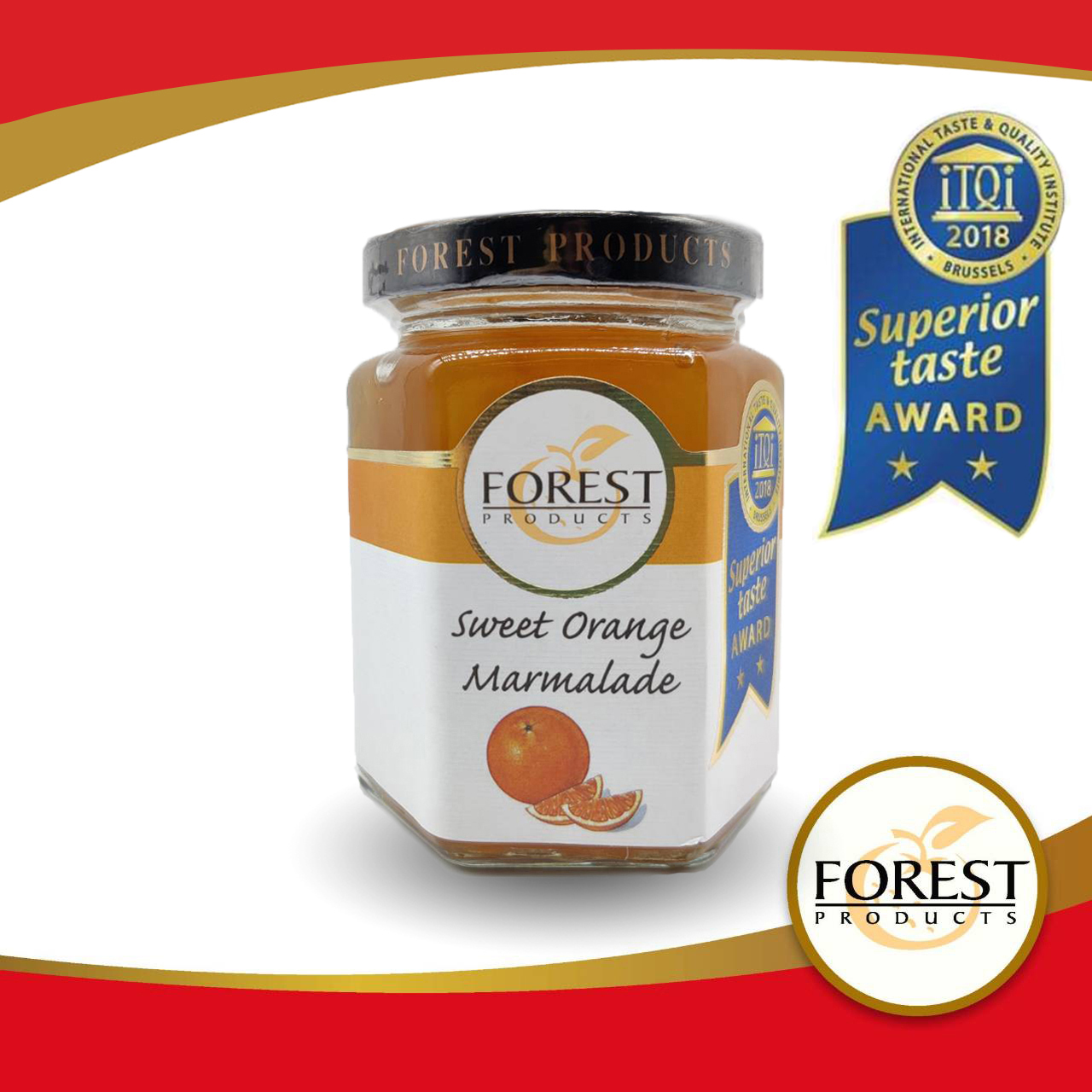 แยมมาร์มาเลดส้ม (Sweet Orange Marmalade)ตรา Forest Products   น้ำหนักสุทธิ 220 กรัม