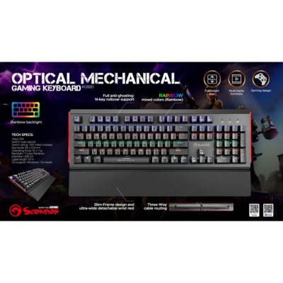 ดูภาพ Marvo KG920 Optical Mechanical Gaming Keyboard คีย์บอร์ดเกมมิ่ง เพิ่มเติม Marvo KG920 Optical Mechanical Gaming Keyboard คีย์บอร์ดเกมมิ่ง