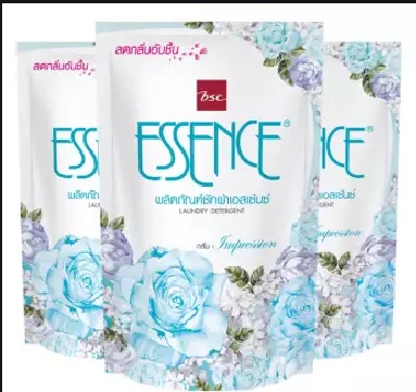 Essence น้ำยาซักผ้า เอสเซ้นซ์ กลิ่น Impression ( น้ํายาซักผ้า เอสเซ้นซ์ สีฟ้า ) ชนิดเติม 400 มล. 3 ถุง