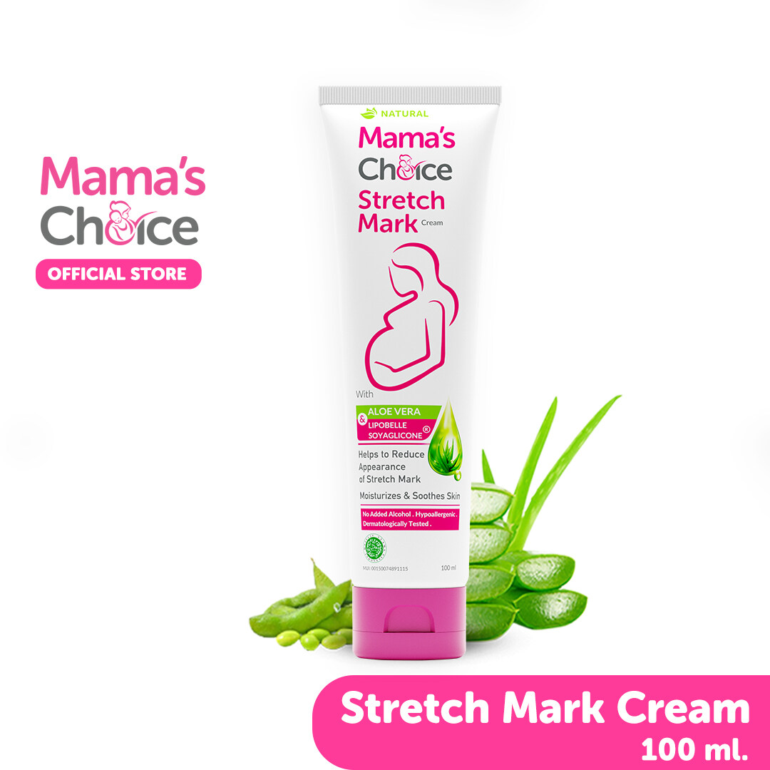 Mama's Choice ครีมลดรอยแตกลาย ครีมทาท้องลาย ใช้ส่วนผสมจากธรรมชาติ ปลอดภัยสำหรับคนท้อง - Stretch Mark Cream