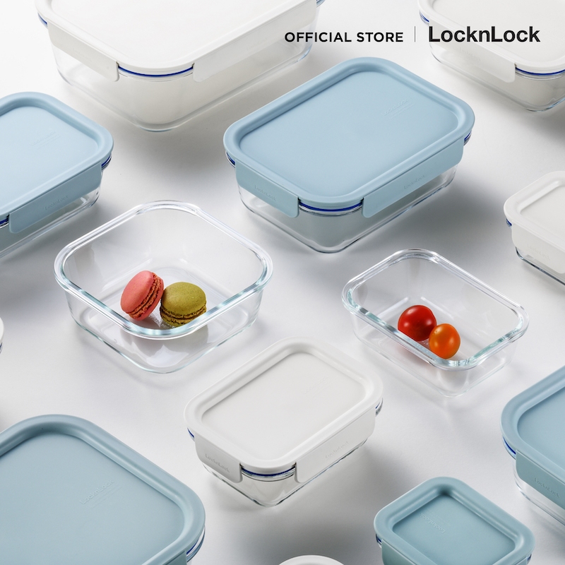 LocknLock กล่องถนอมอาหาร The Clear Square Container ความจุ 630 ml. รุ่น ...