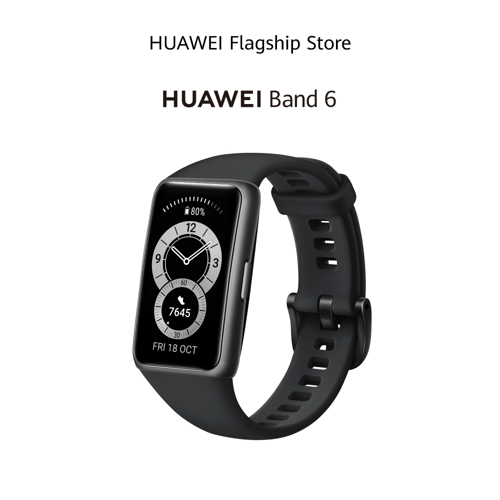 HUAWEI Band 6 อุปกรณ์สวมใส่ smartband | หน้าจอขนาดใหญ่ 1.47 นิ้ว AMOLED วัดความเข้มข้นของออกซิเจนในเลือด ร้านค้าอย่างเป็นทางการ