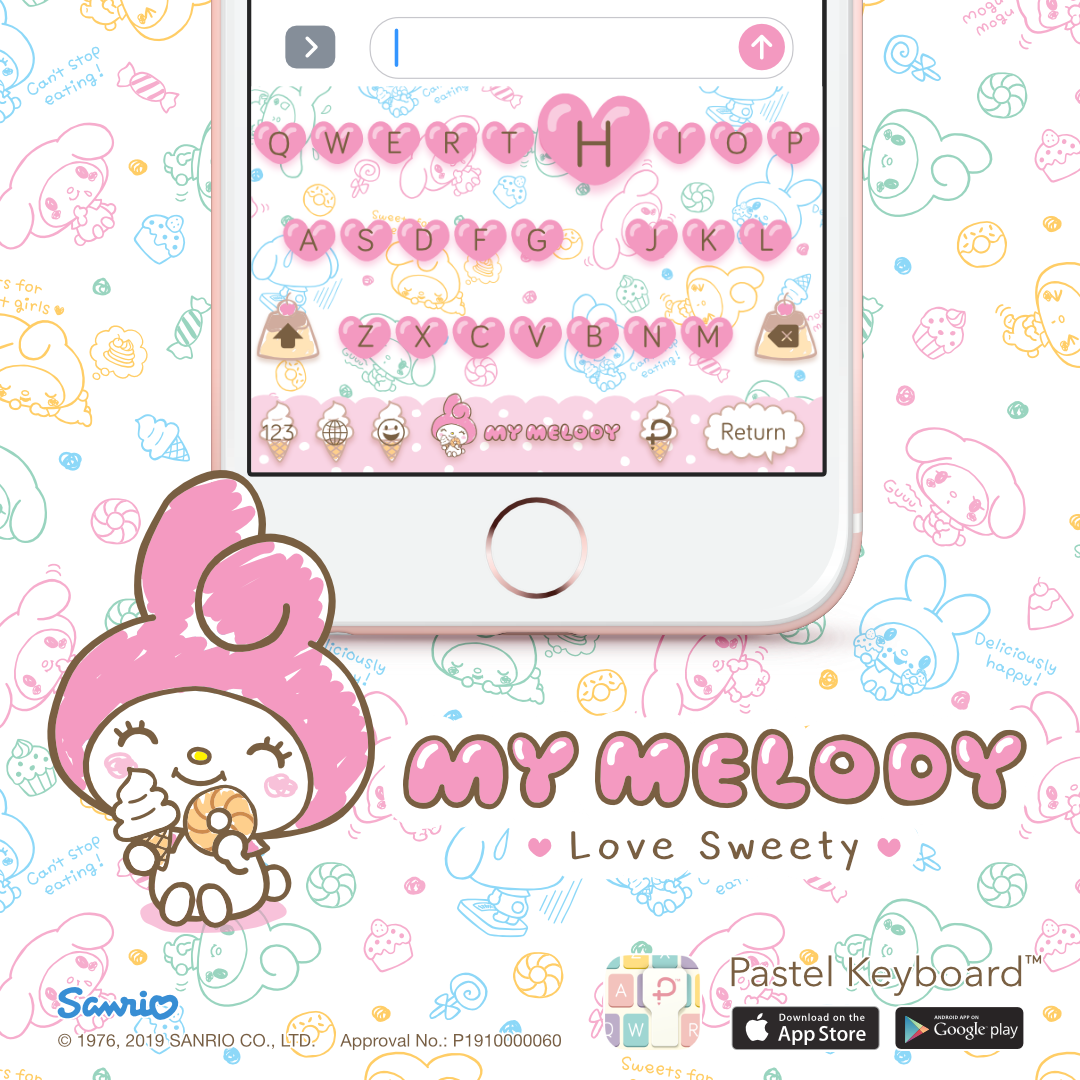 My Melody Love Sweety Keyboard Theme⎮ Sanrio (E-Voucher) for Pastel Keyboard App