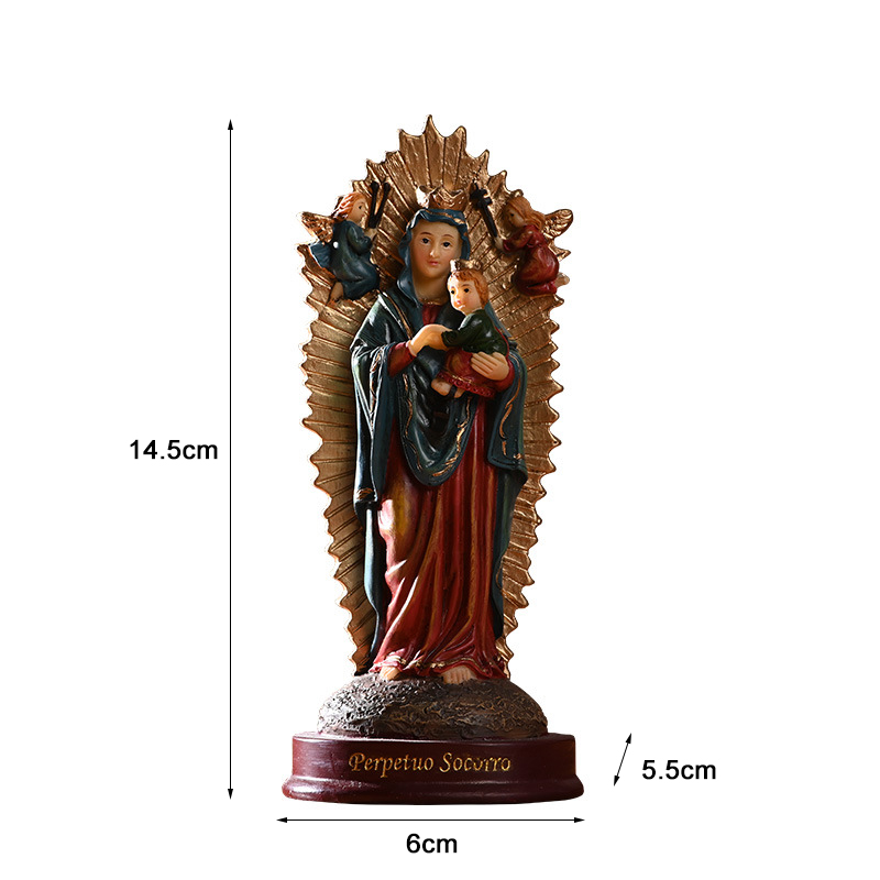 Hot Virgen Maria Figurines เรซิ่นหัตถกรรมของขวัญคาทอลิก Holy Object รูป
