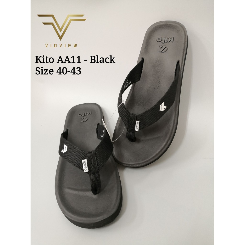 VIDVIEW รองเท้าแตะ Kito AA11 แบบหนีบ เบา ไซส์ 40-43 (สีดำ สีกรม สีเขียวสีครีม สีแทน)