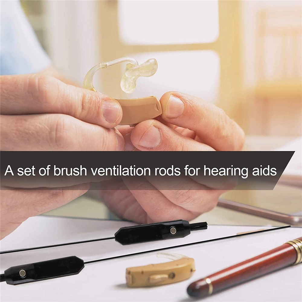 ☑ Hearing Aid Cleaner Brush Cleaning Tools Kit Sound Amplifier