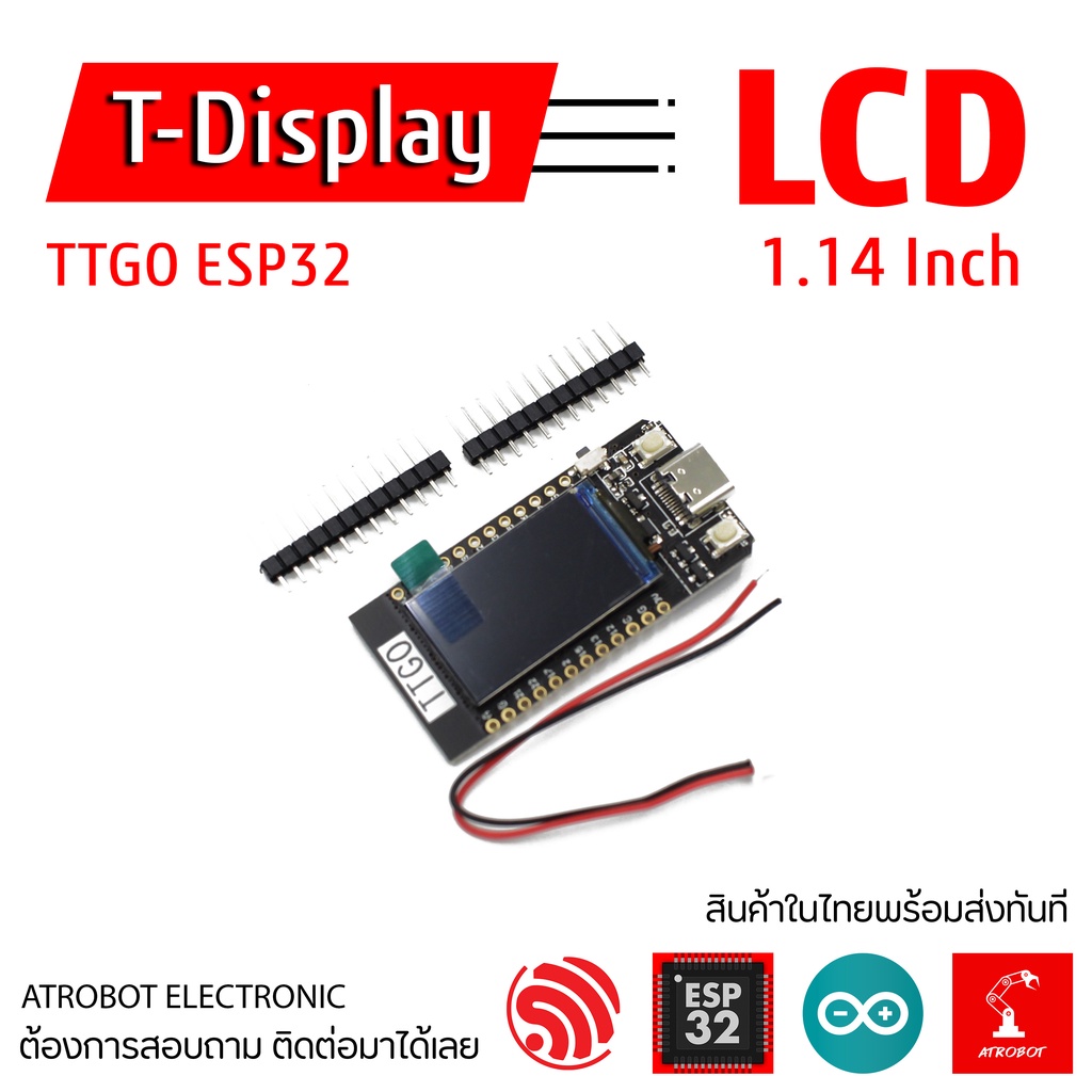 Ttgo T Display Esp32 บอร์ดพัฒนาพร้อมจอ Lcd 1 14 Inch Wifi Bluetooth Th