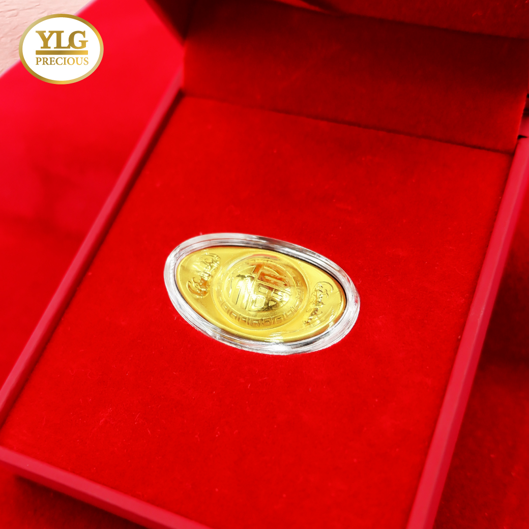 YLG Precious ทองแผ่นกิมตุ้งร่ำรวยเรียกทรัพย์ 99.99 น้ำหนัก 0.2 กรัม (พร้อมกล่อง)