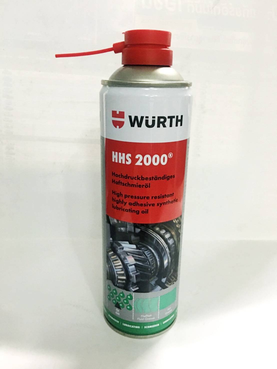 สเปรย์จาระบีใส WURTH HHS 2000 500ml  ทนแรงดันสูง สารสังเคราะห์ ยึดเกาะและหล่อลื่นได้ดีเยี่ยม สามารถแทรกซึมได้ดี ฟิล์มหล่อลื่นทนทานต่อการฉีกขาด ไม่กัดโอริง