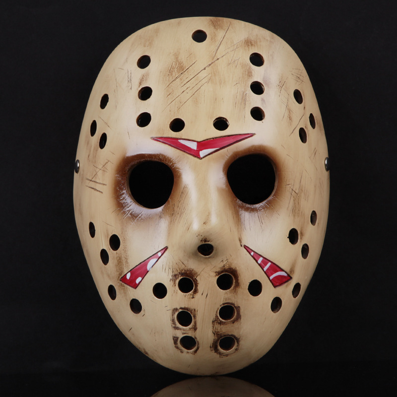 Mask หน้ากาก Jason เจสัน วอร์ฮีส์ จากหนัง ดัง Friday the 13th ฆาตกรฮ็อกกี้ แห่งทะเลสาปคลิสตัล ไฟเบอร์กลาส Fiberglass ป้องกัน สำหรับใส่ ปาร์ตี้ แฟนซี คอสเพลย์ สยองขวัญ สุดโหด 
ฮอกกี้ หมวก บีบีกัน ฮาโลวีน รักบี้ Horror Hockey Hat Marvel DC BBGUN Halloween
