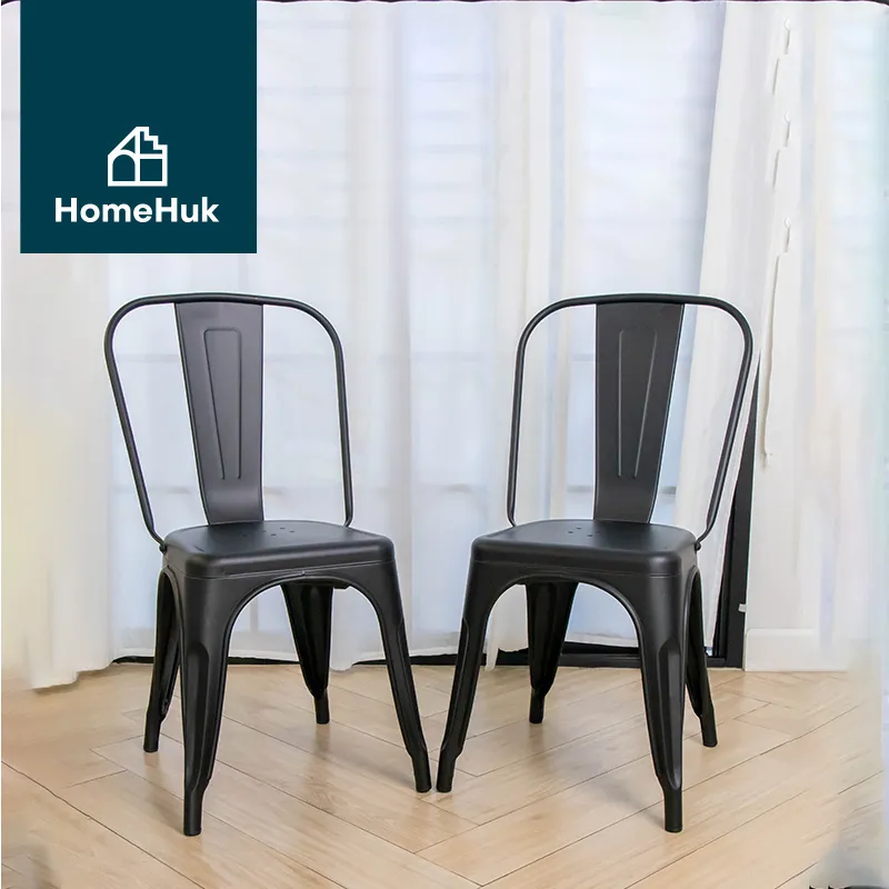 [ส่งฟรี 1แถม1] HomeHuk เก้าอี้เหล็ก พนักพิงกลางหลัง Tolix Chair ซ้อนได้ 46x44x85 cm รับน้ำหนัก 150 kg เก้าอี้ เก้าอี้กินข้าว เก้าอี้คาเฟ่ เก้าอี้ร้านอาหาร เก้าอี้นั่งเล่น เก้าอี้ทำงาน เก้าอี้จัดบูธ เก้าอี้ออกงาน เก้าอี้ลอฟท์ Industrial Steel Chair BOGO