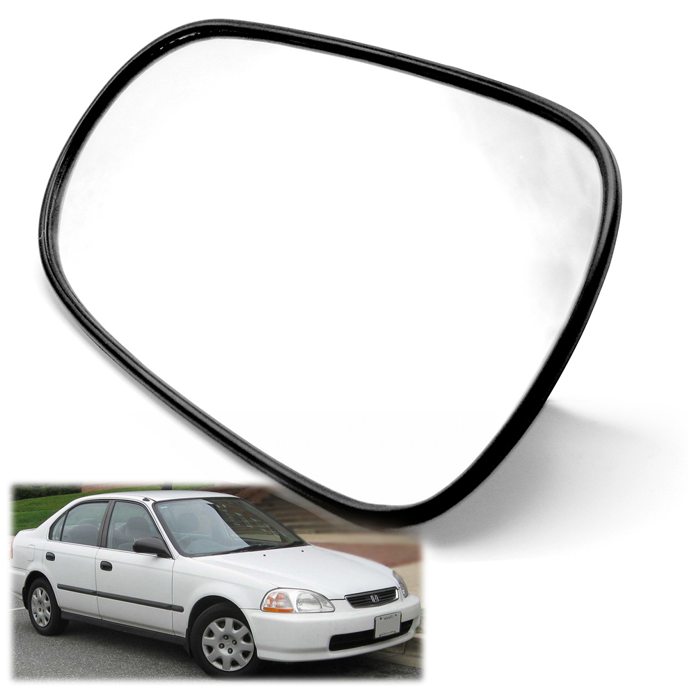กระจกมองข้าง ข้างซ้าย กระจกรถยนต์ จำนวน 1ชิ้น สีดำ สำหรับใส่รถ Honda Civic ฮอนด้า ซีวิค  ตาโต ปี 1996 - 2000 4ประตู   สินค้าราคาถูก คุณภาพดี Left Side Mirror Glass With Base