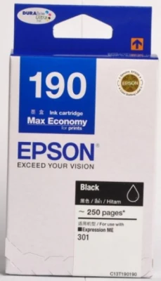 Epson 190 BK (T190190) หมึกพิมพ์อิงค์เจ็ต สีดำ ของแท้ Black Original Ink Cartridge