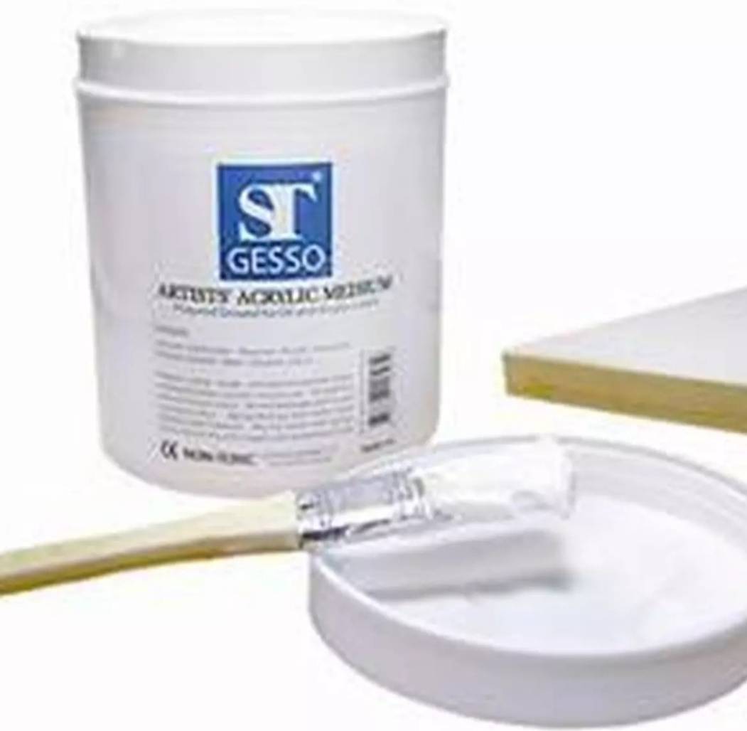 ส่งไว สื่อผสมรองพื้นวัสดุผ้าใบ ไม้ปูน ทำให้สีสดใส ติดดี ภาพไม่ขึ้นราใช้กับสีอะคิลิค สีน้ำมัน เกส