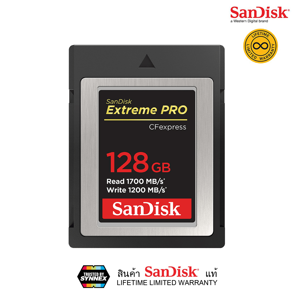 SanDisk  CFexpress Card Extreme PRO Type B 128GB (สินค้าSANDISKแท้)รับประกัน Limited Lifetime