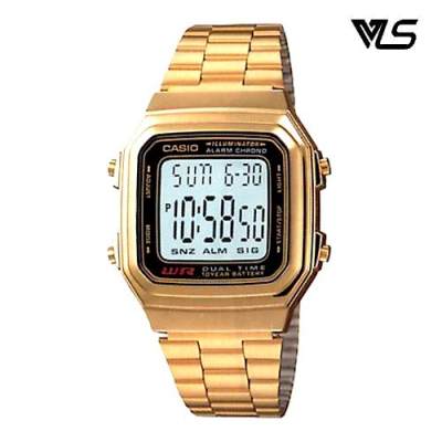ดูภาพ Casio นาฬิกาผู้หญิง สีทอง สายสแตนเลส รุ่น A178WGA-1ADF <br/>เพิ่มเติม Casio นาฬิกาผู้หญิง สีทอง สายสแตนเลส รุ่น A178WGA-1ADF