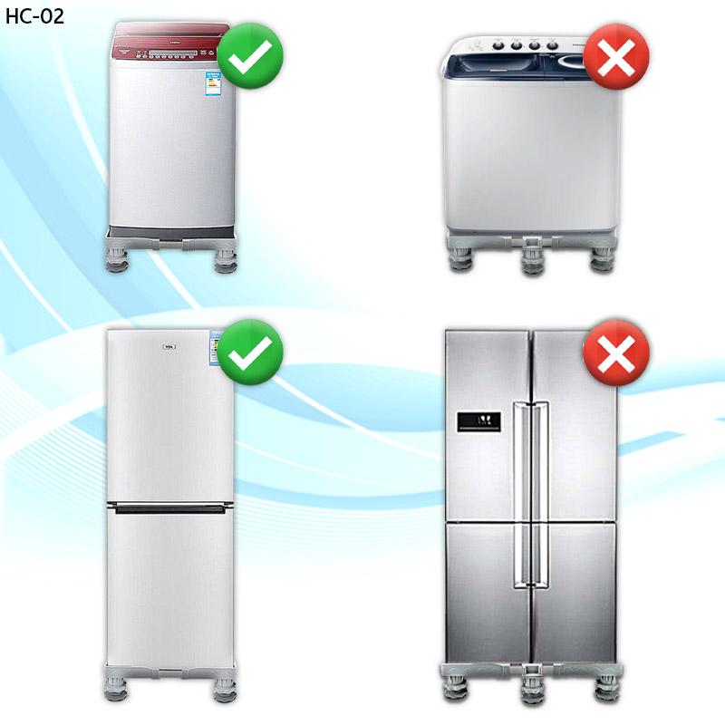 Orz - ฐานรองเครื่องซักผ้า ฐานรองตู้เย็น รองรับน้ำหนัก 300-600กก. ขาตั้งเครื่องซักผ้า ขารองตู้เย็น ที่รองเครื่องซักผ้า ขารองเครื่องซักผ้า ขาตั้งตู้เย็น ที่รองตู้เย็น - Universal Mobile Base with 4 Strong Feet Adjustable Base for Dryer, Washing Machine Air