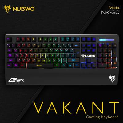 Nubwo VAKANT Gaming keyboard LED Sound light กันน้ำได้ รุ่น NK-30 - (สีดำ)