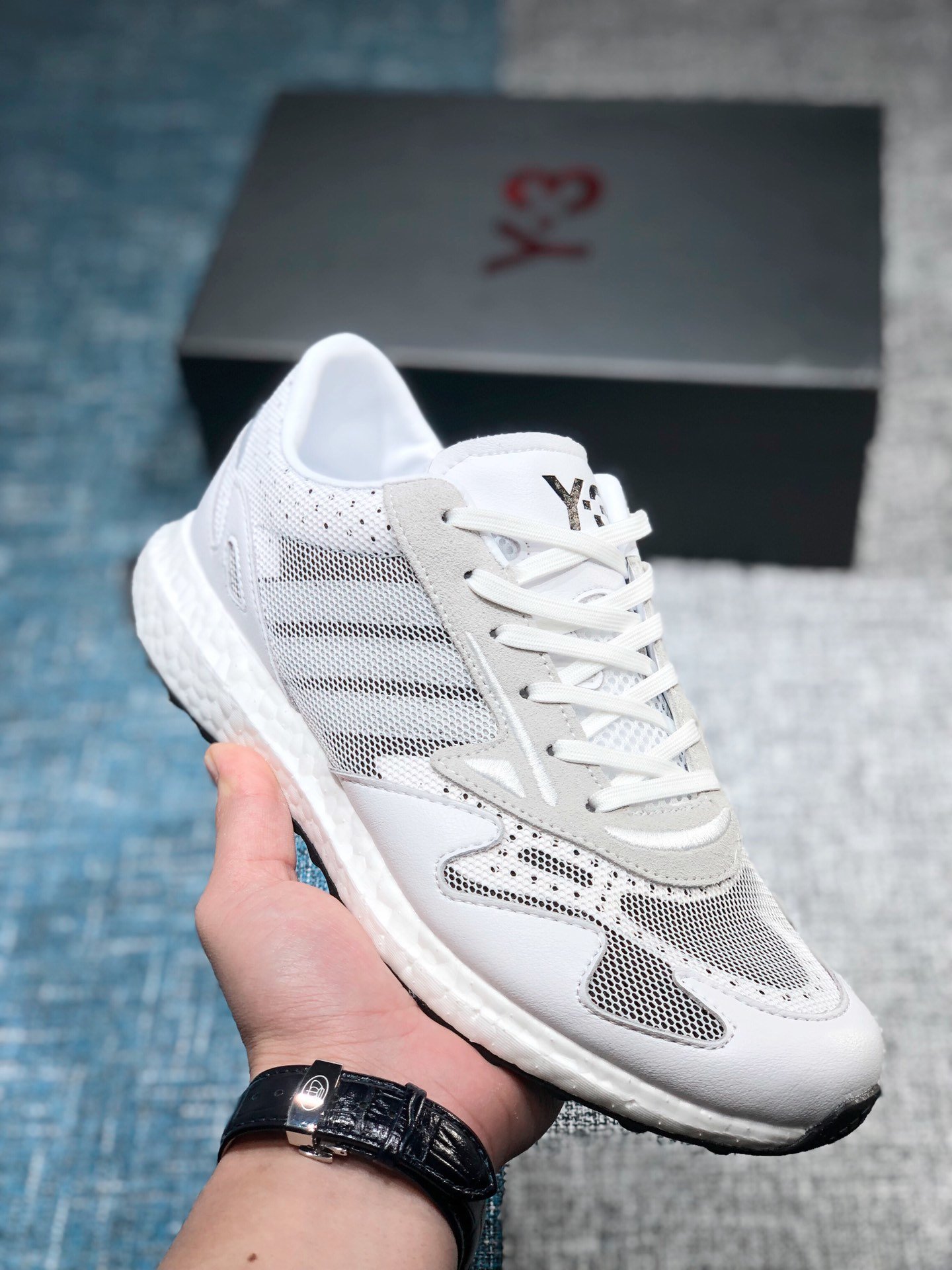 ADIDAS Y3 Rhisu Runner Boost Running Shoes White board shoes shoes for