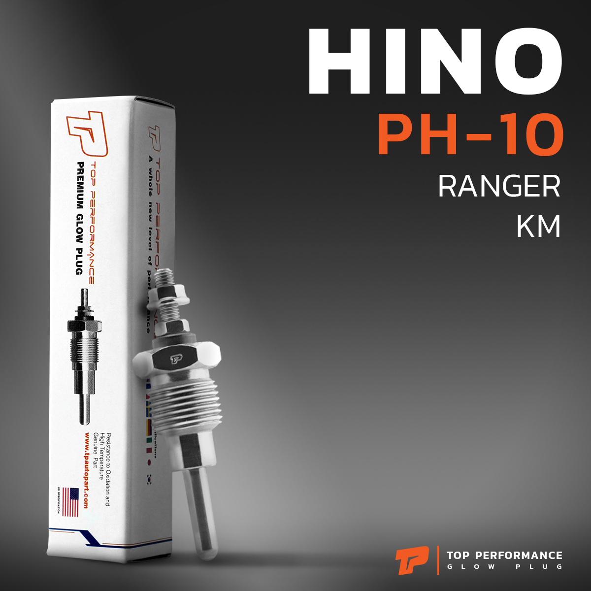 หัวเผา PH-10 - HINO RANGER KM RM KQ / DM100 DQ100 / (0.95V) 24V - TOP PERFORMANCE JAPAN - ฮีโน่ HKT 6051-330602 / 19120-1010A