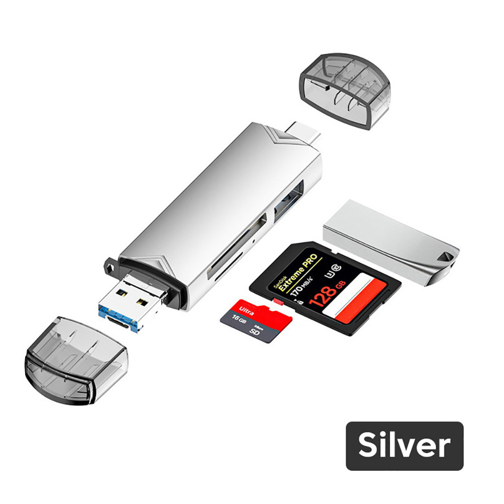 Card Reader Actual 6 in 1 High Speed Card Reader Flash Drive Memory ...