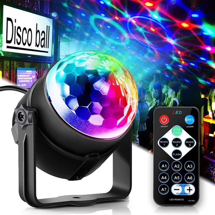 ไฟปาร์ตี้ ไฟดิสโก้ ไฟดีสโก้ ไฟงานปาร์ตี้ Portable LED Disco Party Light พร้อมรีโมทคอนโทรล์ Stage Magic Ball Light Groupextra
