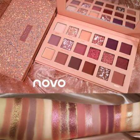 พร้อมส่ง++ฟรี!! NOVO 18 สี Glitter Shimmer Matte Cinderella Eyeshadow Palette อายแชโดว์ 18 สี เนื้อแน่นติดทนนาน กันน้ำ กลิตเตอร์แวววาว