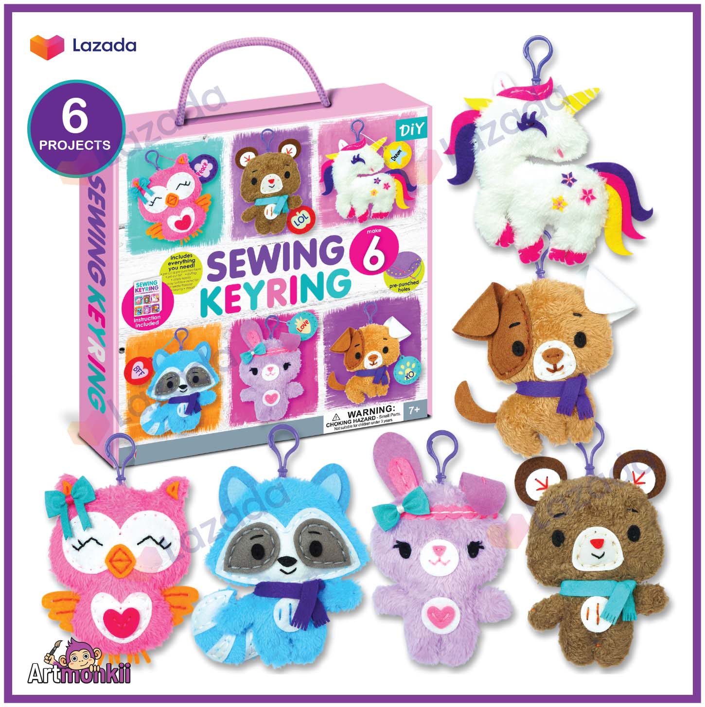 Avenir Animal Sewing Kit For Beginner Kids Arts & Crafts Soft Toy My First Sewing Kit Includes Snoozy Lamb With Fun Shoulder For Learn To
