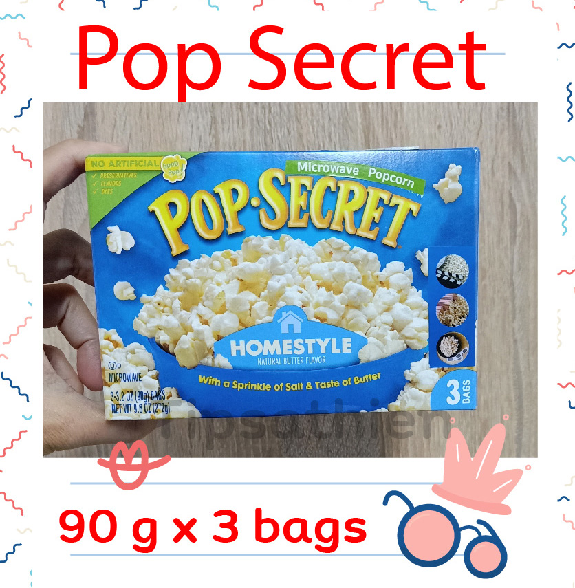 ป๊อปซีเคร็ท เมล็ดข้าวโพดดิบ ? ล๊อตใหม่ ?สำหรับไมโครเวฟ รสเค็มและรสเนยต้นตำรับ Pop Secret Microwave Popcorn Homestyle ทำเองได้ง่ายๆ อร่อยได้ทุกเวลา