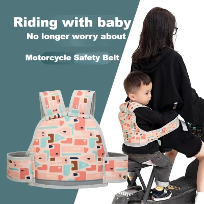 Children Motorcycle Safety Belt Strap Kids Child Motorcycle Safety Harness Reflective Seat Belt Baby Electric Car Adjustable Anti-Drop Strap Fixing