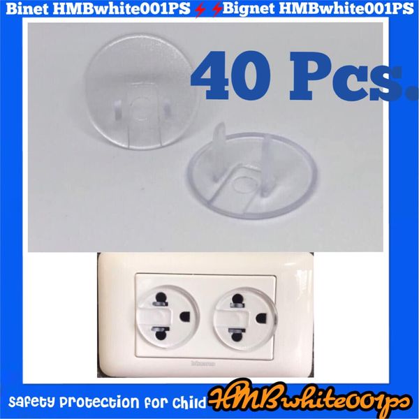 H.M.B. Plug Outlet ‼️ ที่อุดรูปลั๊กไฟ รุ่นWhite001PsColor ที่ปิดรูปลั๊กไฟ ฝาครอบ ปลั๊กไฟ 10/20/30/40/50 ชิ้น  สีวัสดุ สีขาวใส White color  40 ชิ้น ( 40 Pcs. )