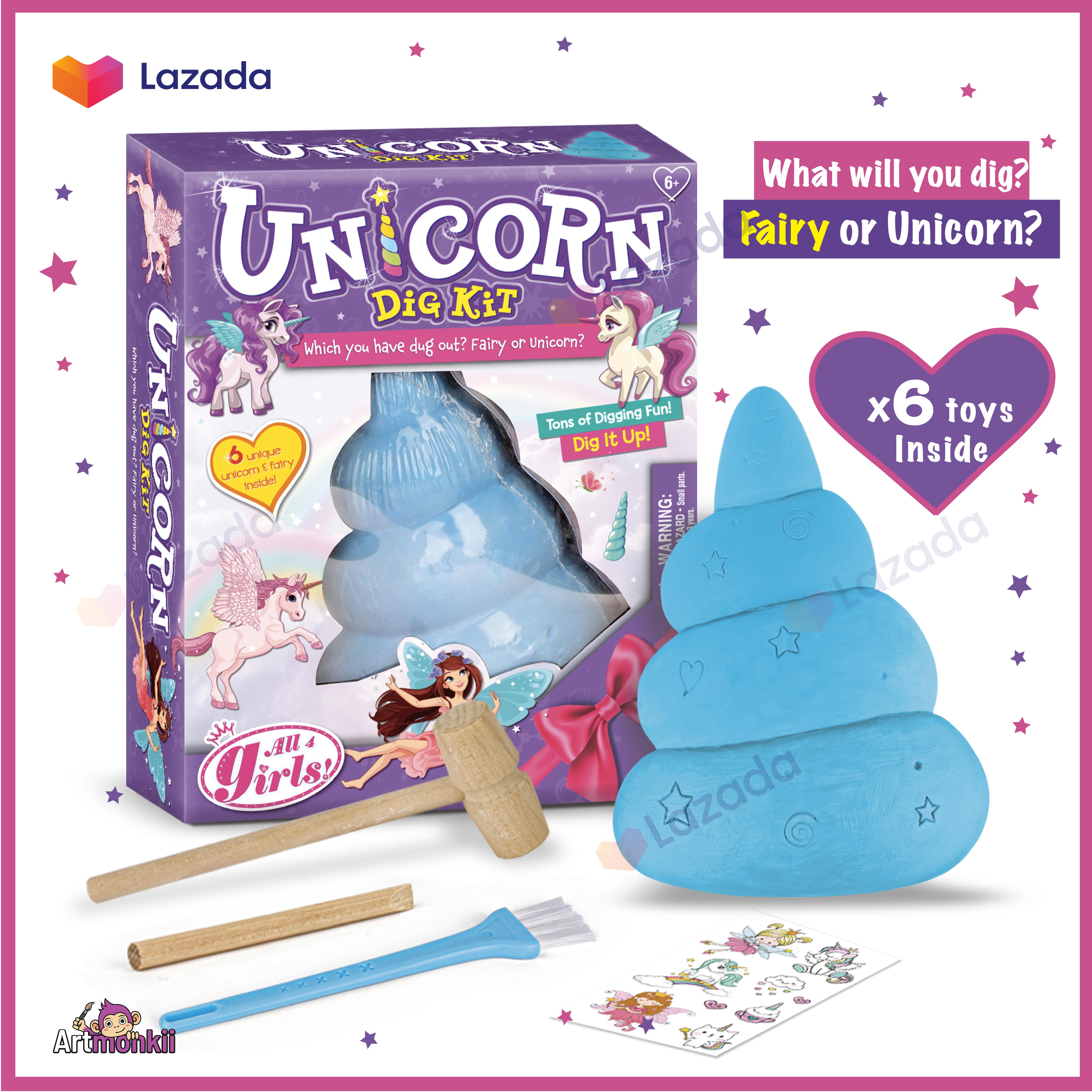 Unicorn Dig kit, โบราณคดี Excavation Kits เครื่องมือขุดเหมืองแร่ชุดเด็กการศึกษาเรียนรู้, Excavation Kit, Archaeology, Stem kit, Educational toys, Kids jewellery making, Kids toys, stem