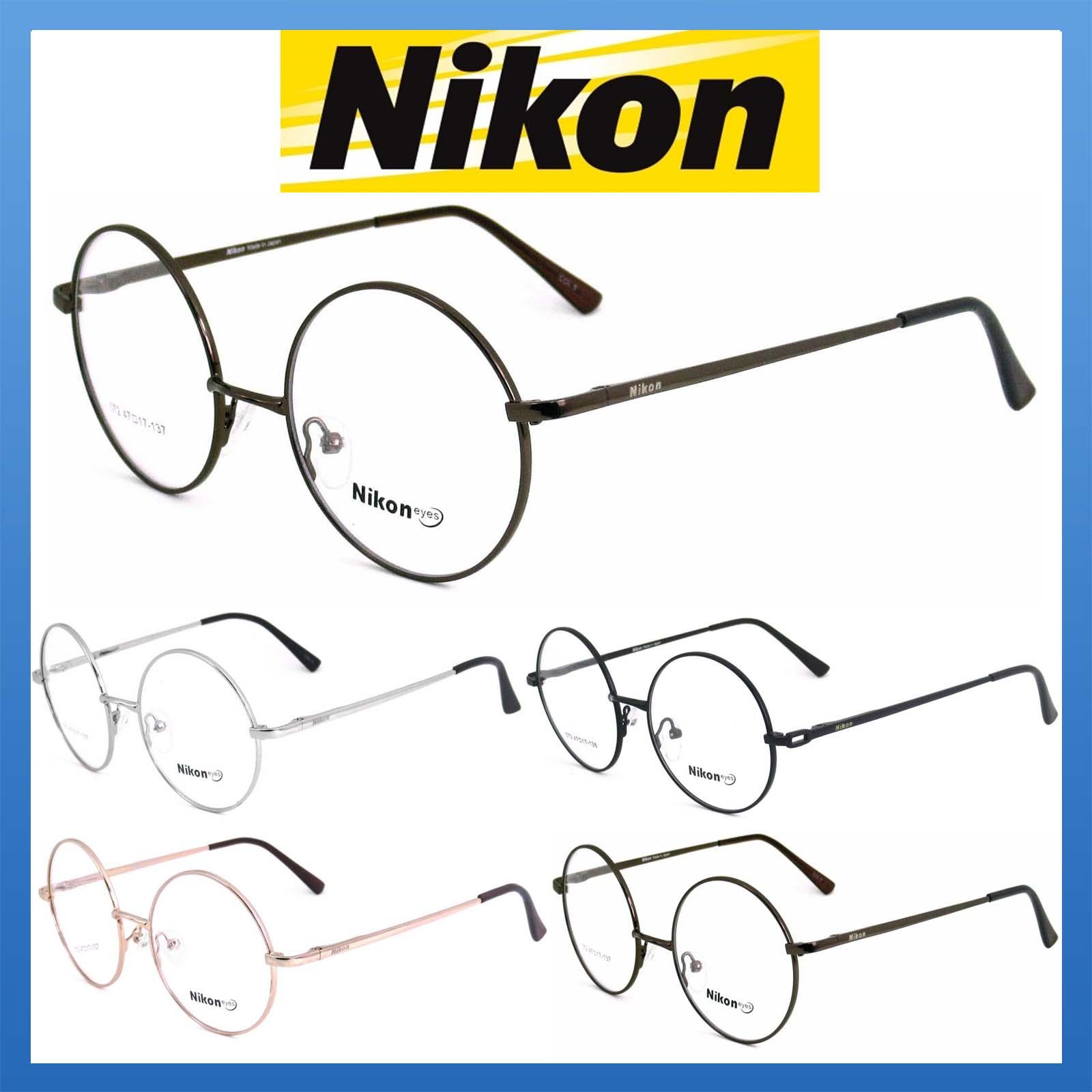 Nikon แว่นตารุ่น 072 กรอบเต็ม Round ทรงกลม ขาสปริง วัสดุ สแตนเลส สตีล (สำหรับตัดเลนส์) สวมใส่สบาย น้ำหนักเบา มีความแข็งแรงทนทาน Full frame Eyeglass Spring leg Stainless Steel material Eyewear Top Glasses ทางร้านเรามีบริการรับตัดเลนส์