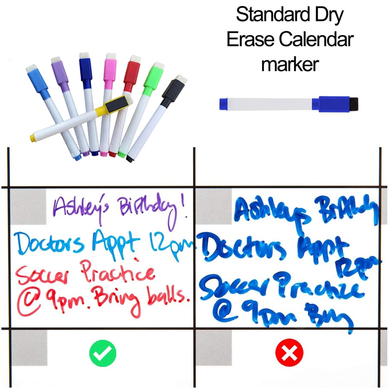 A3 Magnetic Whiteboard Dry Erase Calendar Set Whiteboard Weekly Planner for Refrigerator Fridge Kitchen Home 17X12 inch