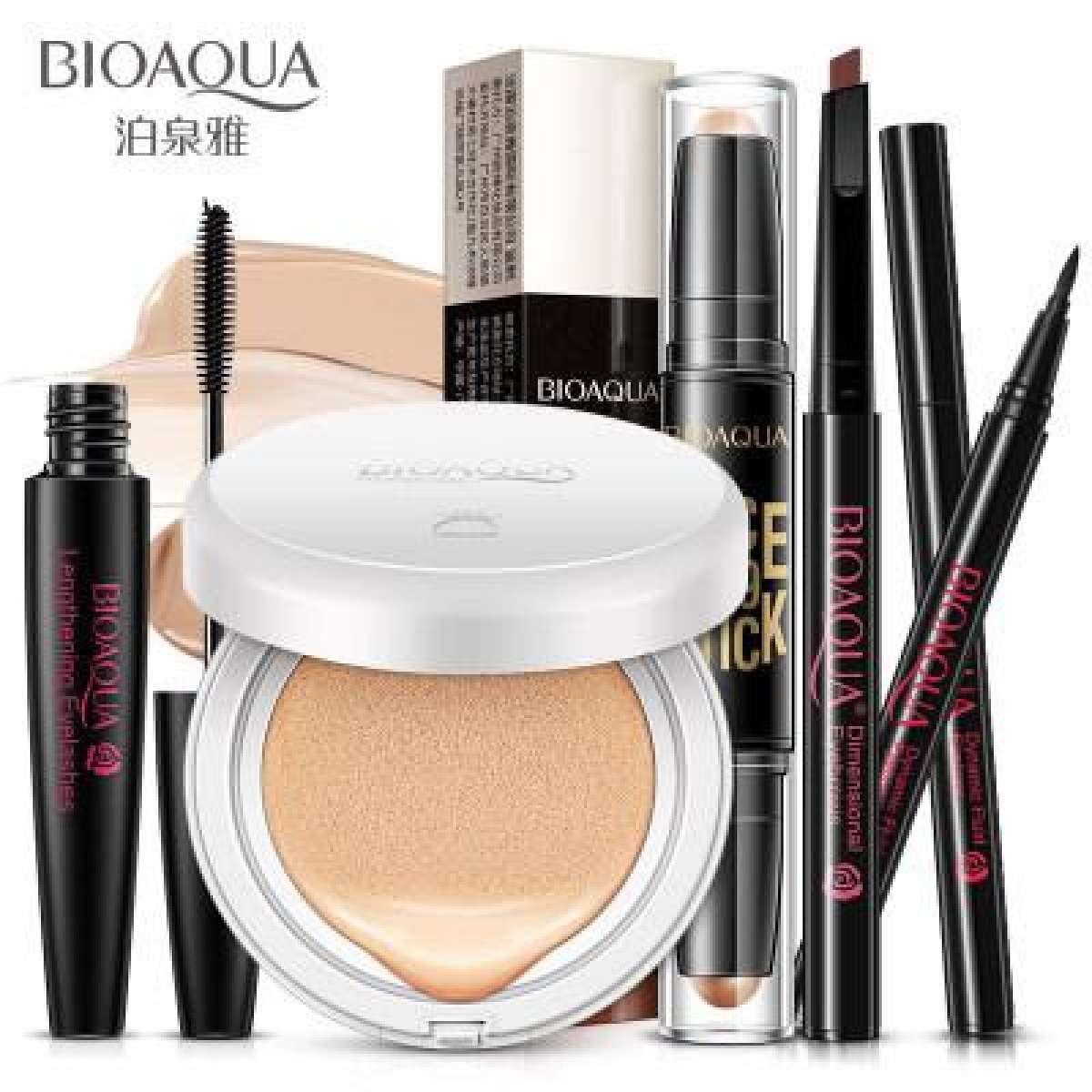 เซ็ตสุดคุ้ม!!!! BIOAQUA Makeup Set 5 ชิ้น ใน 1 เซ็ต ดินสอเขียนคิ้ว 012 + อายไลเนอร์ + มาสคาร่า + บีบีครีมสีธรรมชาติ +คอนซิลเลอร์ สติ๊ก BB Cream, Concealer Stick, Eyebrow Mascara, Eyeliner Beauty Makeup Set