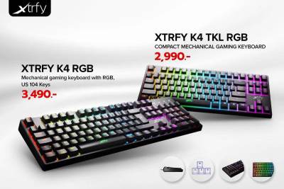 ดูภาพ Xtrfy K4 RGB, Mechanical gaming keyboard with RGB, US/THAI 104 -Black เพิ่มเติม Xtrfy K4 RGB, Mechanical gaming keyboard with RGB, US/THAI 104 -Black