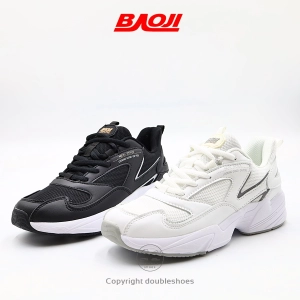 สินค้า BAOJI[BJW709] ของแท้ 100% รองเท้าผ้าใบผู้หญิง รองเท้าวิ่ง รองเท้าออกกำลังกาย [สีดำ ขาว]ไซส์ 37-41
