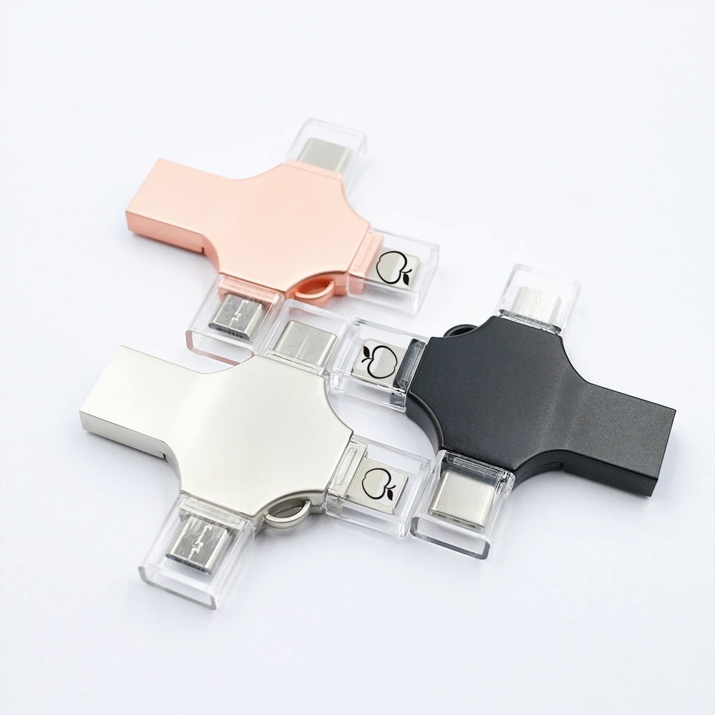 4-in-1 USB 3.0 Flash Drive – 1TB / 2T Memory Stick – IPhone Android IPad Type-C – Photo Backup