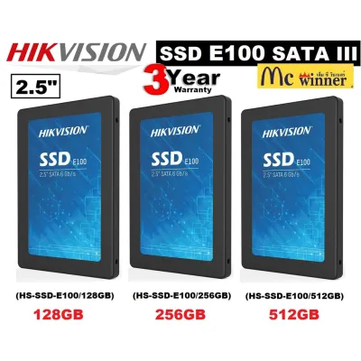 128GB/256GB/512GB SSD (เอสเอสดี) HIKVISION E100 NAND Flash 3D 2.5 SATA III 550MB/s 6Gb/s - ประกัน 3 ปี