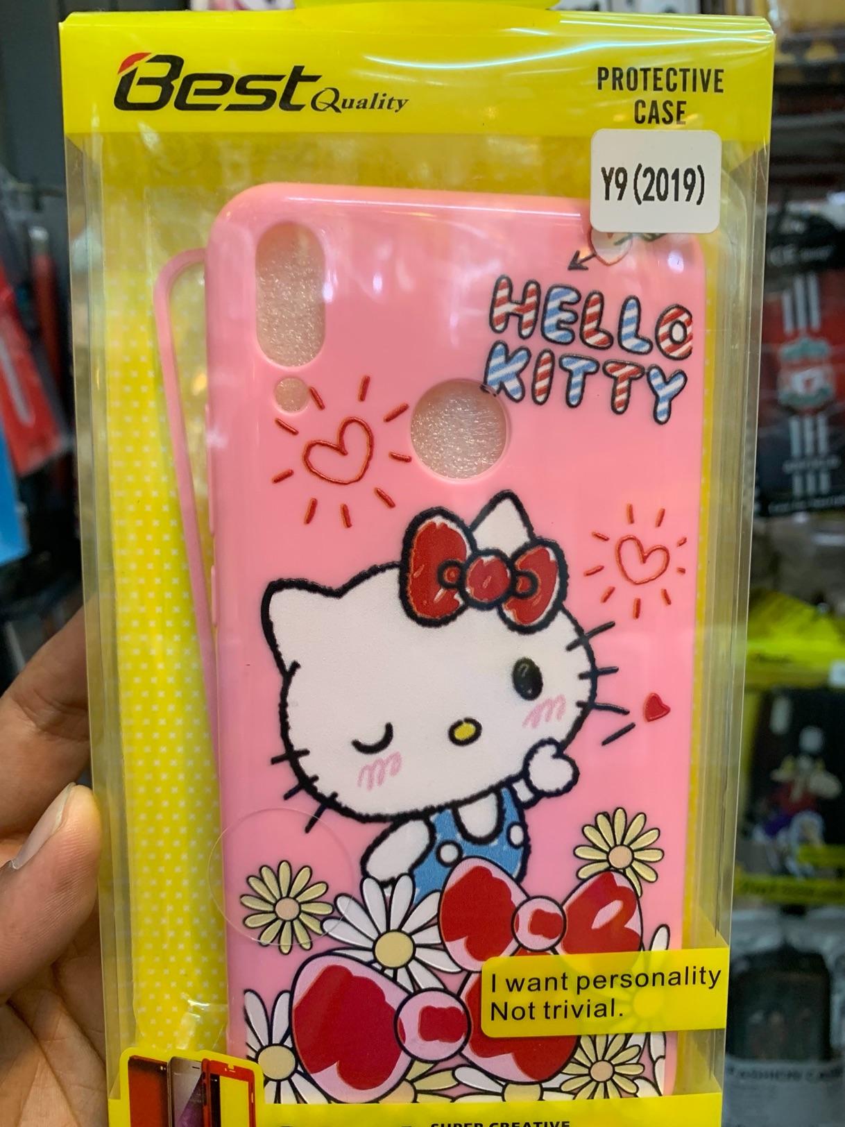 เคส Huawei Y9 2019 ประกบหน้าหลังลาย คิตตี้(Kitty)พร้อมฟิล์มกระจกกันแตกเต็มจอ ลายเดียวกับเคส