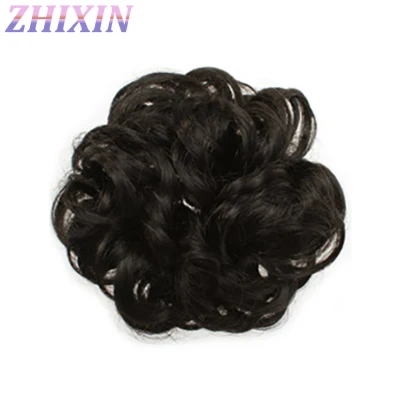 Zhixin Synthetic Fiber Curly Chignon Fake Hair Extension Bun Wig Hairpiece for Women
