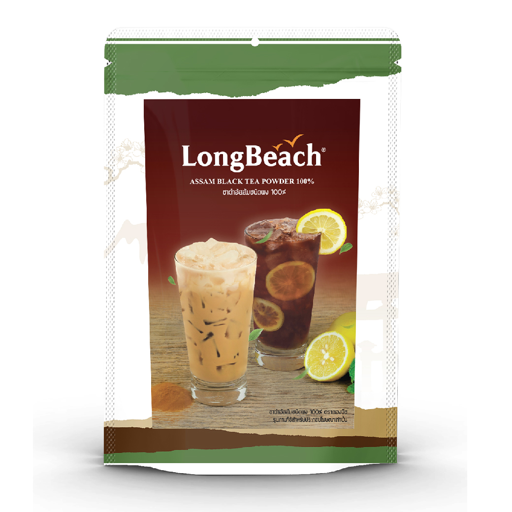 ลองบีชชาดำอัสสัมชนิดผง 100% ขนาด 90 กรัม LongBeach Assam Black Tea Powder 100� g.