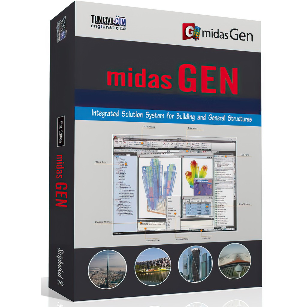 midas Gen / nGen & Drawing / DShop 2019 ออกแบบและวิเคราะห์อาคาร 3D