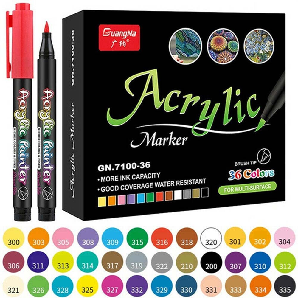 Acrylic Paint Pens Set of 36/24 Colors Extra Fine Point Water Based ...