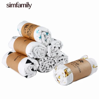 [simfamily] 1Pc Muslin 100 Cotton Baby Swaddles Soft Newborn Blankets Bath Gauze Infant Wrap sleepsack Stroller cover Play Mat
